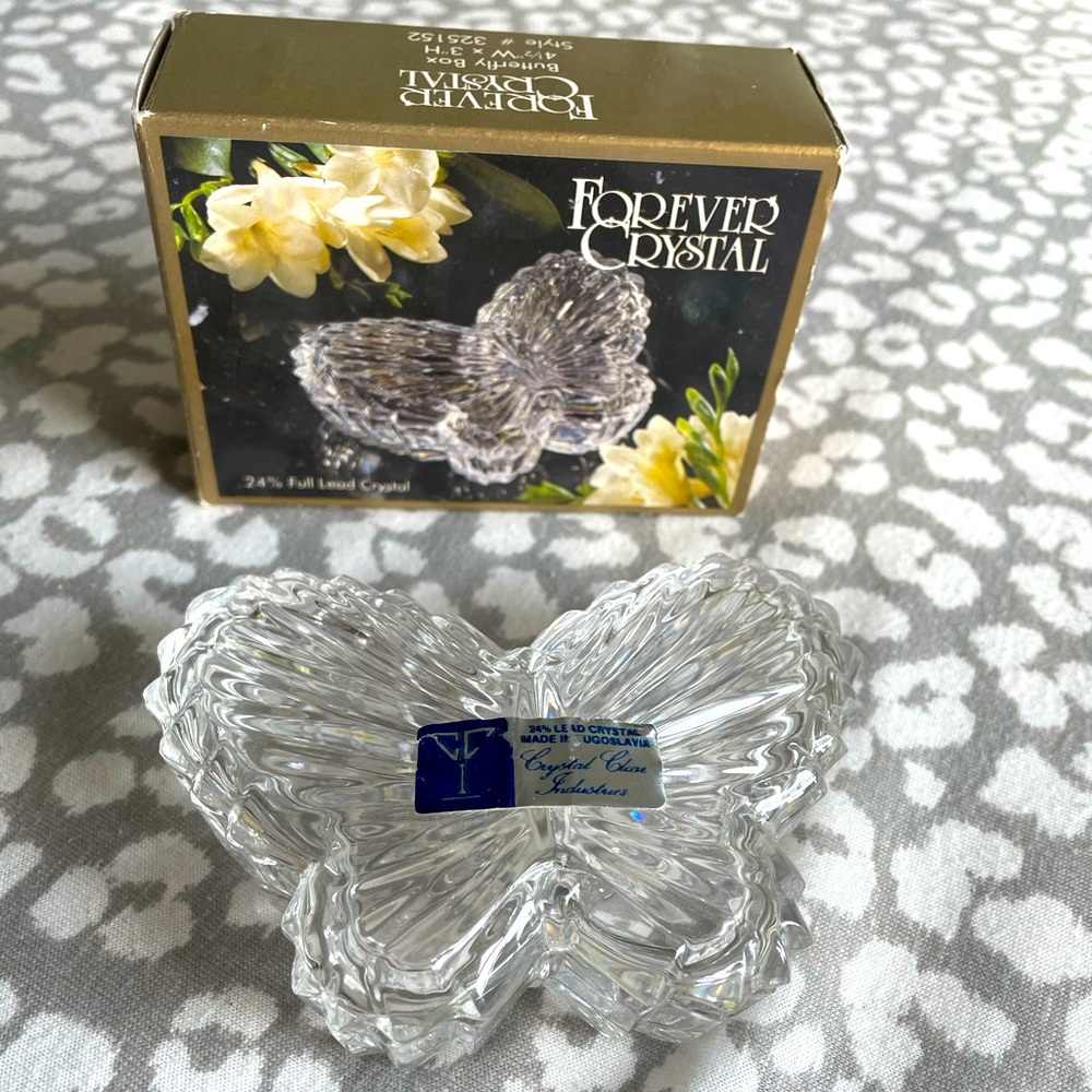 Lead Crystal from Yugoslavia…Jewelry container and Decoration.